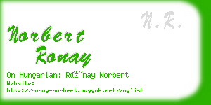 norbert ronay business card